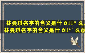 林曼琪名字的含义是什 🐺 么,林曼琪名字的含义是什 🪴 么意思